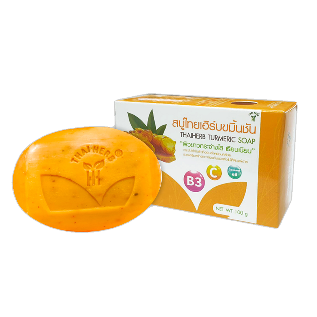 thaiherb turmeric soap สบู่ไทยเฮิร์บ ขมิ้นชัน - Image 1